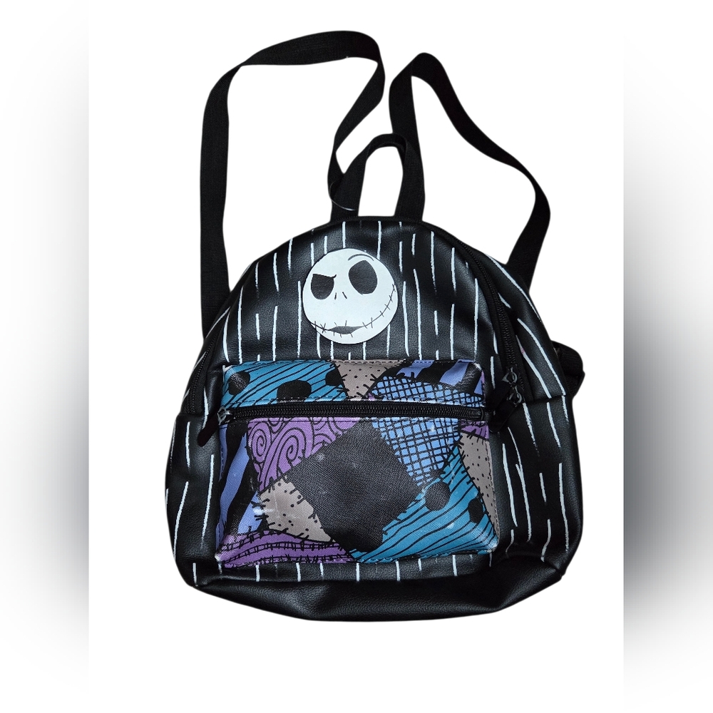 Nightmare Before Christmas Jack Skeleton Patchwork Faux Leather Mini Backpack